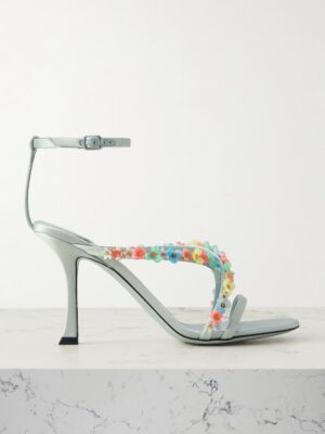 JIMMY CHOO Blanche 90 Embellished Satin Sandals