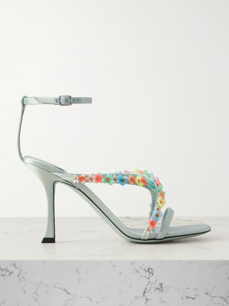Blanche 90 Embellished Satin Sandals Full Size Image 1