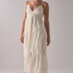 Serafina Lace Trim Tiered Babydoll Maxi Dress Thumbnail 1