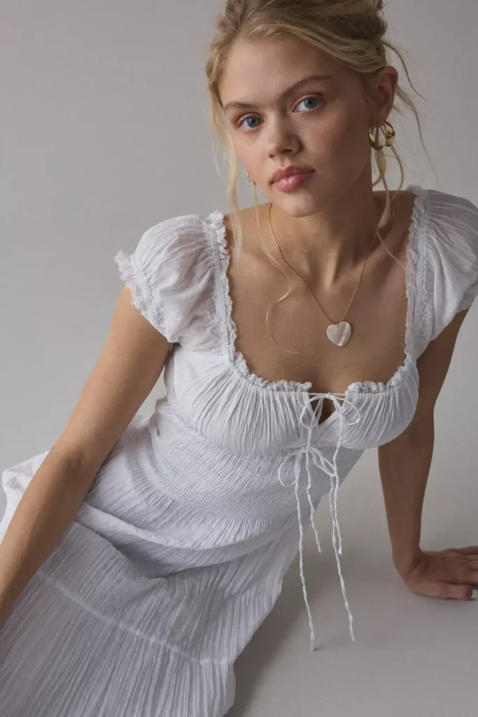 Sienna Cotton Smocked Milkmaid Maxi Dress Full Size Image 4