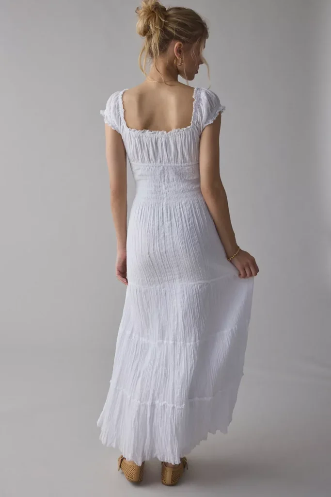 Sienna Cotton Smocked Milkmaid Maxi Dress Full Size Image 2