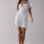 Textured Floral Mini Dress Thumbnail 1