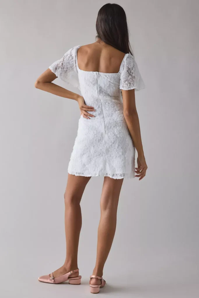 Textured Floral Mini Dress Full Size Image 2