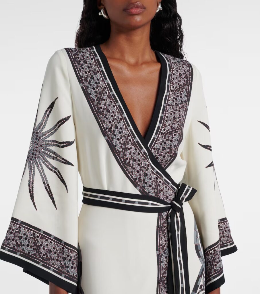 Printed Wrap Dress Full Size Image 3