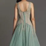Seamed Sleeveless Basque-Waist Floral Dress Thumbnail 3