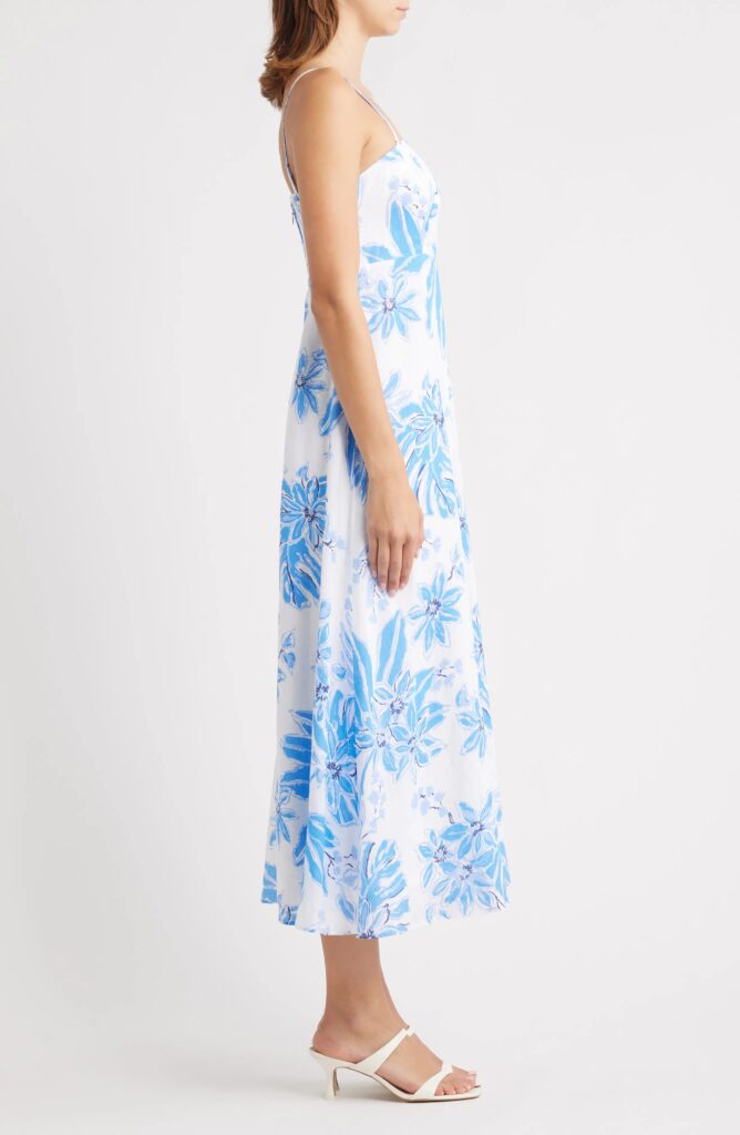 Jorgian A-Line Linen Midi Dress Full Size Image 4