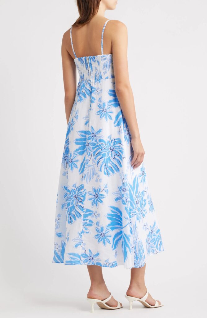 Jorgian A-Line Linen Midi Dress Full Size Image 3