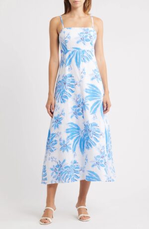 LILLY PULITZER Jorgian A-Line Linen Midi Dress