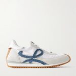 Flow Runner Denim-Trimmed Shell and Suede Sneakers Thumbnail 1