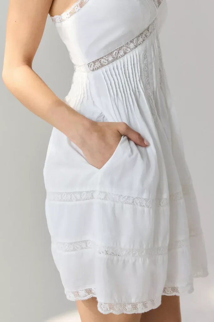 Docila Heritage Lace-Trim Cotton Mini Dress Full Size Image 4