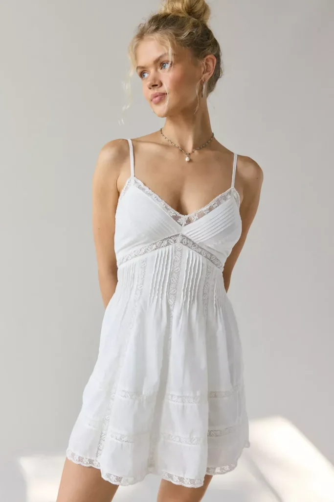 Docila Heritage Lace-Trim Cotton Mini Dress Full Size Image 1
