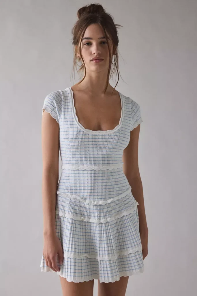 Elisavette Striped Stretch Knit Mini Dress Full Size Image 3