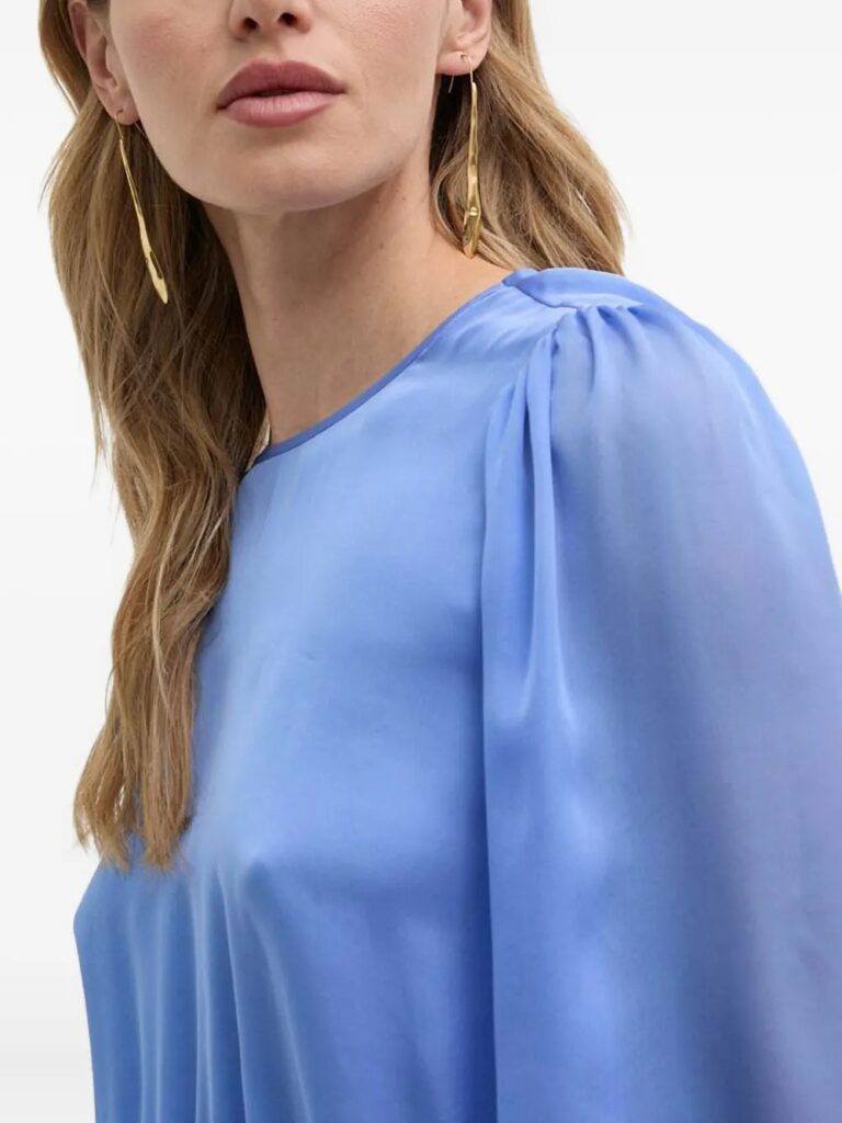 Ruffled Balloon-Sleeve Maxi Dress Full Size Image 4