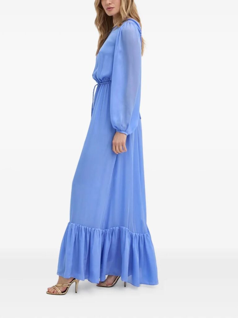 Ruffled Balloon-Sleeve Maxi Dress Full Size Image 5