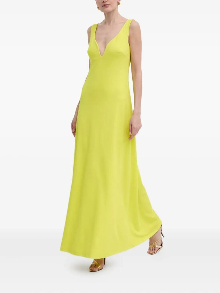V-Neckline Maxi Dress Full Size Image 4