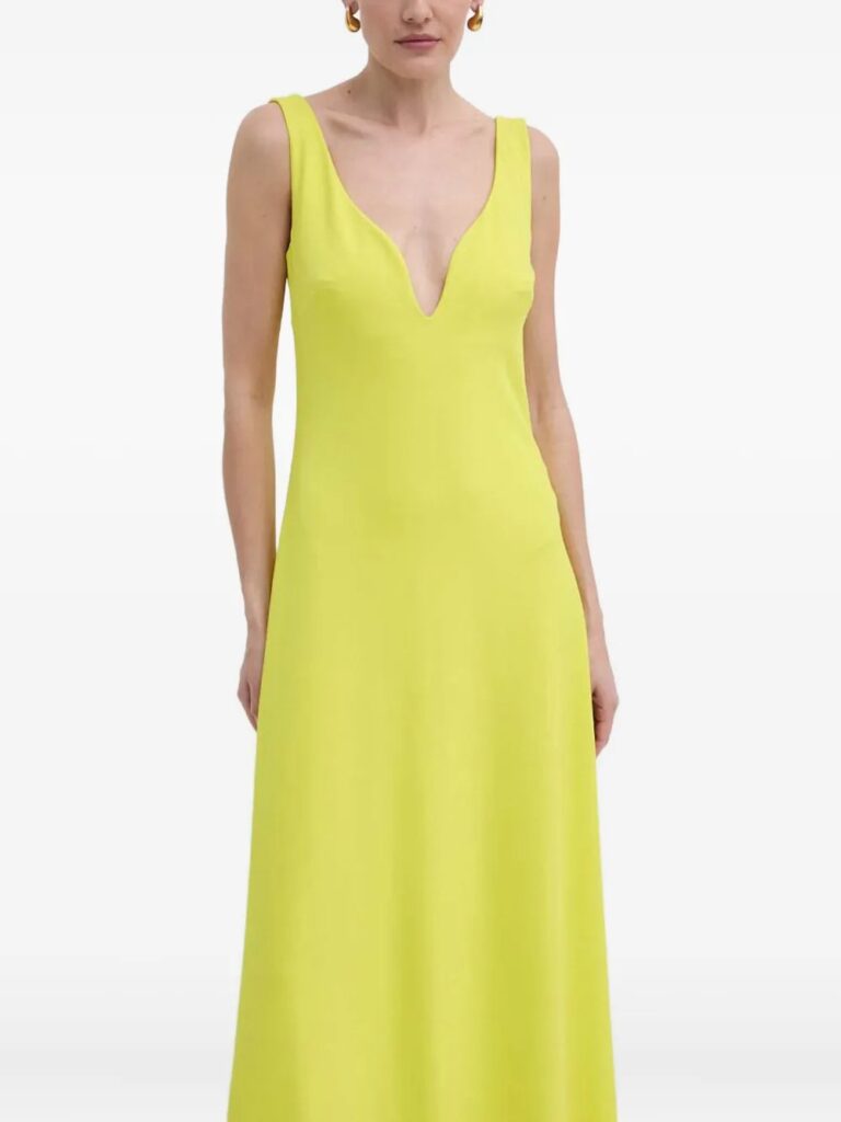 V-Neckline Maxi Dress Full Size Image 5