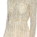 Sequin High Neck Long Sleeve A Line Dress Thumbnail 3