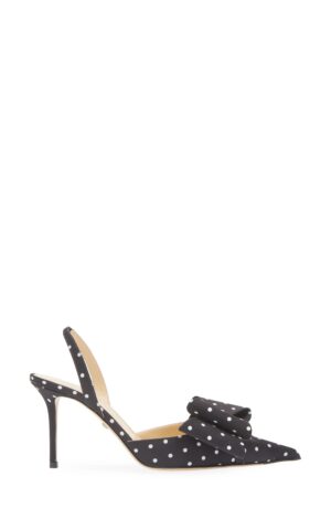 MACH & MACH Le Cadeau Bow Polka Dot Slingback Pump