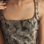 Sleeveless Square-Neck Fit & Flare Midi Dress Thumbnail 2