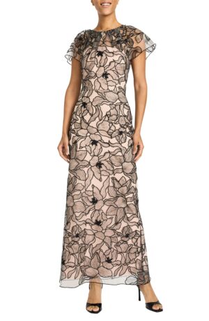 MAGGY LONDON Illusion Mesh Gown