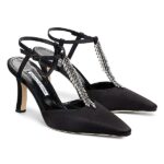 Sufik Satin Embellished T-Strap Pumps Thumbnail 3