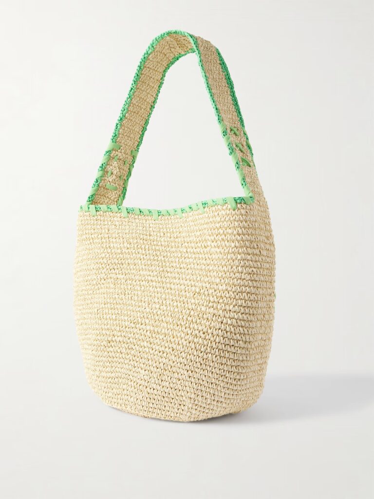 Embroidered Raffia Tote Full Size Image 4