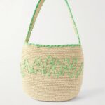 Embroidered Raffia Tote Thumbnail 1