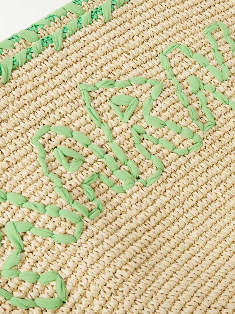 Embroidered Raffia Tote Full Size Image 2