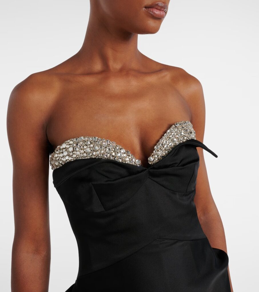 Embellished Satin Midi Dress Full Size Image 4