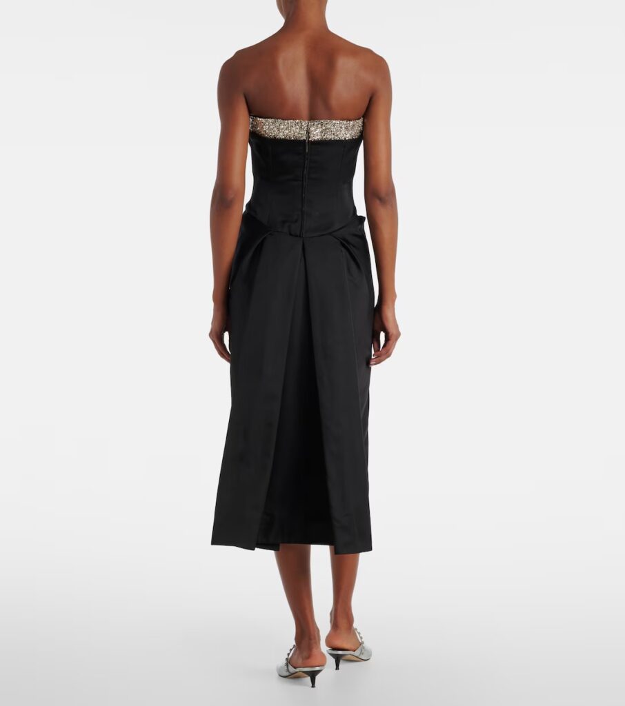 Embellished Satin Midi Dress Full Size Image 5