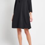Bow Neck Stretch Deco Crepe Shift Top Thumbnail 1
