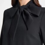 Bow Neck Stretch Deco Crepe Shift Top Thumbnail 3