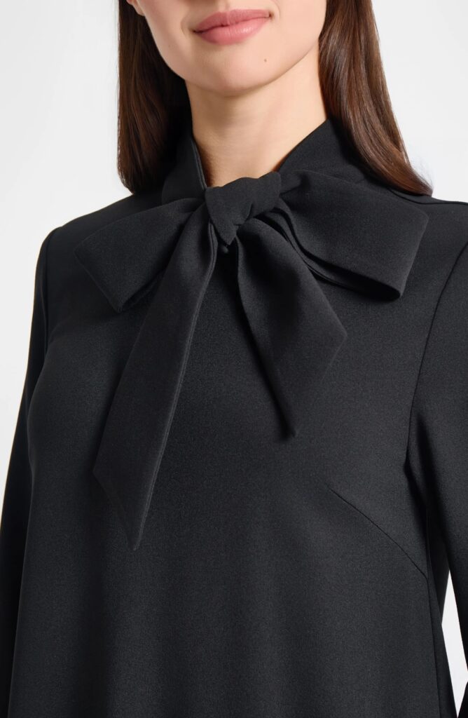 Bow Neck Stretch Deco Crepe Shift Top Full Size Image 3