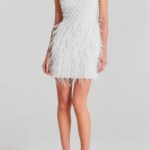 Carrie Feather & Bead Cocktail Minidress Thumbnail 2