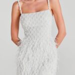 Carrie Feather & Bead Cocktail Minidress Thumbnail 4