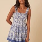 Woodblock Printed Tiered Rowan Midi Dress Thumbnail 2