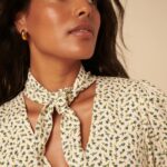 Ditsy Floral Tie Neck Sadie Midi Dress Thumbnail 4