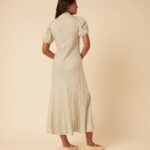 Ditsy Floral Tie Neck Sadie Midi Dress Thumbnail 2