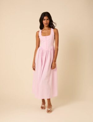 NOBODY'S CHILD Drop Waist Cora Midi Dress