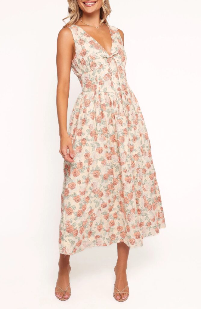 Velda Floral Cotton Midi Dress Full Size Image 4