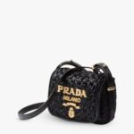 Brand-Embroidered Crochet and Leather Shoulder Bag Thumbnail 3