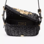 Brand-Embroidered Crochet and Leather Shoulder Bag Thumbnail 2