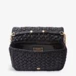 Logo-Plaque Raffia-Effect Woven Shoulder Bag Thumbnail 5