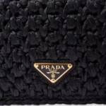 Logo-Plaque Raffia-Effect Woven Shoulder Bag Thumbnail 2