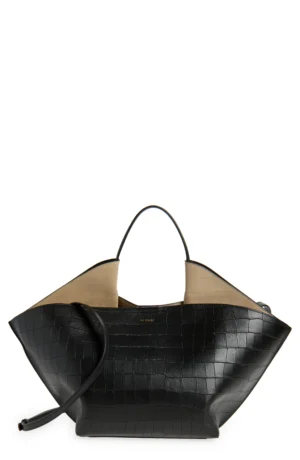 REE PROJECTS Ann Croc Embossed Leather Tote