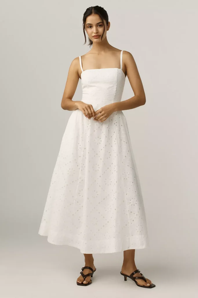 Katarin Eyelet Midi Dress Full Size Image 1
