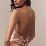 Everly Halter Lace-Trim Satin Maxi Dress Thumbnail 3