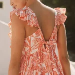 Cotton Flutter-Sleeve Midi Dress Thumbnail 2