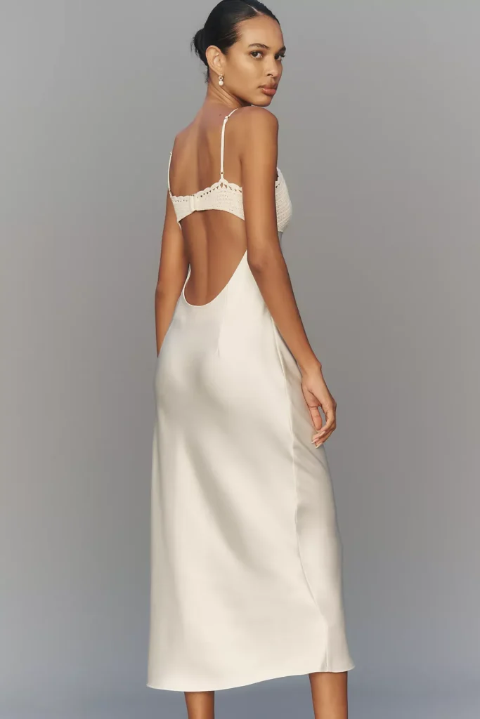 Peony Sleeveless V-Neck Slip Midi Dress Full Size Image 4