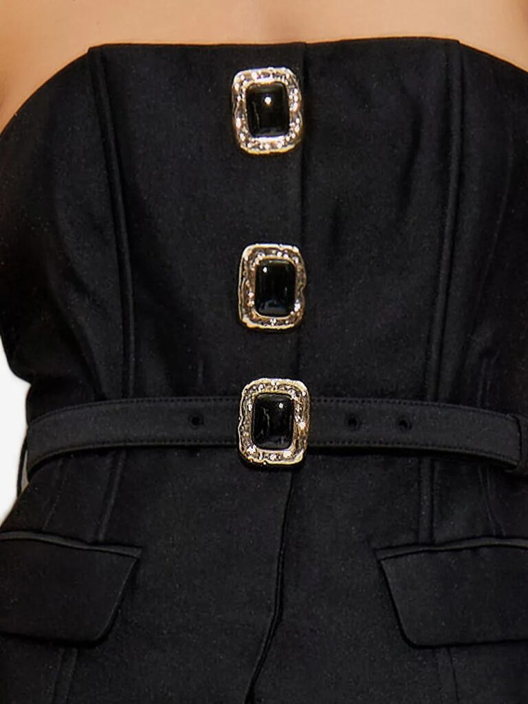 Belted Buckle-Detail Dress Full Size Image 4